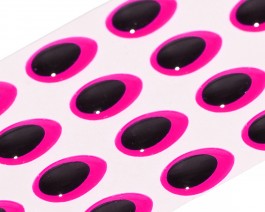 3D Epoxy Teardrop Eyes, Fluo Pink, 9 mm